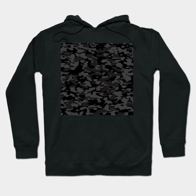 Black Camo pattern digital Camouflage Hoodie by Tshirtstory